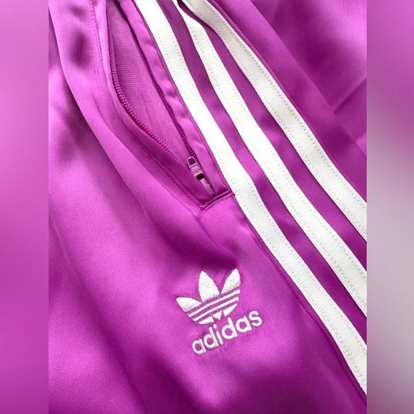 2pcs adidas Firebird Track Jacket and Wide leg Satin Pants Set - Picture 10 of 13